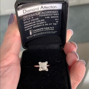 2carat Princess Cut Diamond Solitaire Size 5
